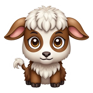 goat-themed, chibi, pixel art sticker
