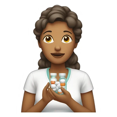 mom holding pills sticker