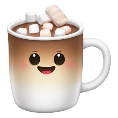 Light brown mug of hot chocolate with marshmallows  sticker