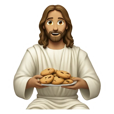 Jesus eating cookies  sticker