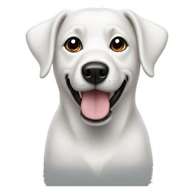 Dog white with black ear sticker