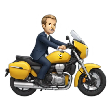 Macron with a lot of rides sticker