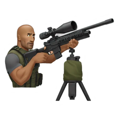 Dwayne Johnson with a sniper sticker