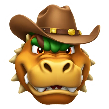 Bowser wearing a cowboy hat sticker