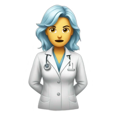 Furious women in lab coat sticker