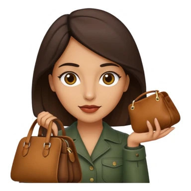 italian female with italian fashion style, holding bag sticker