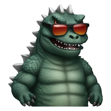Godzilla with sunglasses sticker