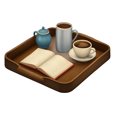 vintage tray with books and coffee  sticker