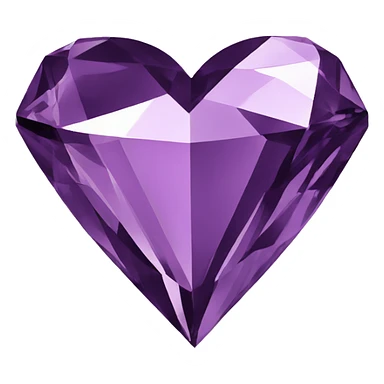 Heart shaped 56-carat purple diamond sticker