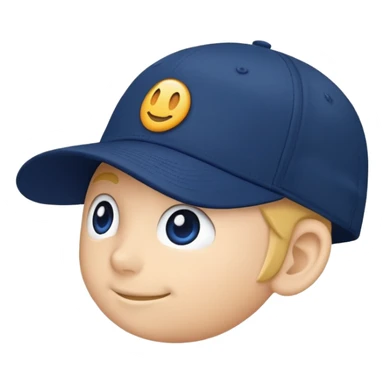 cap with a simple logo on the front panel sticker