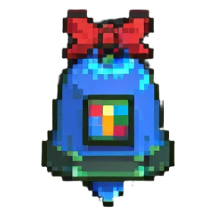 YouTube bell notification icon badge with pixel art style sticker