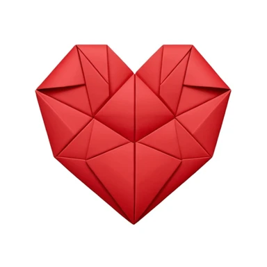 origami themed heart sticker