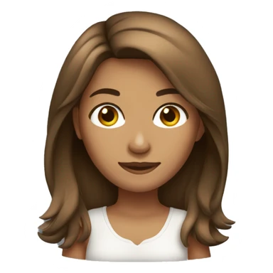 Brown haired tanned girl medium hair  sticker