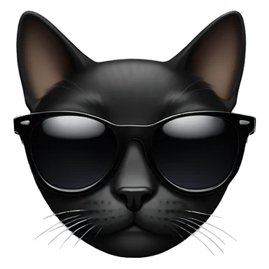 black cat with solid sunglasses sticker