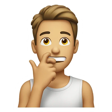 Hand over mouth as in smile sticker