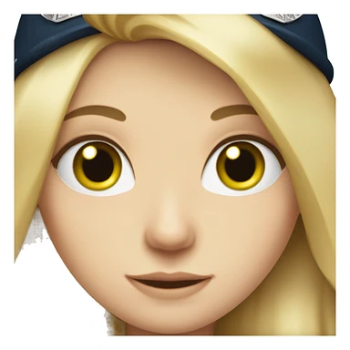 Pale girl with long blonde hair and green eyes in police uniform  sticker