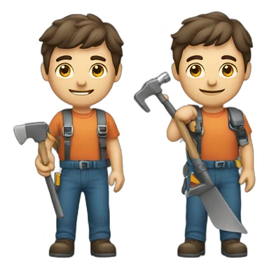 a man and a tool sticker