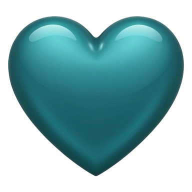 Transparent background Dark Deep teal heart sticker
