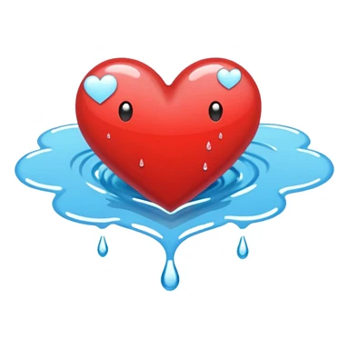 Puddle in the shape of a heart sticker