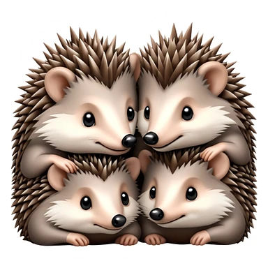 three hedgehogs cuddling  sticker