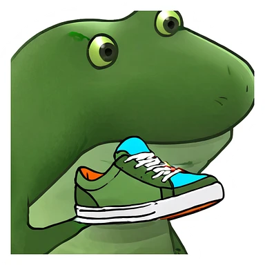 Tiburón con tenis sticker