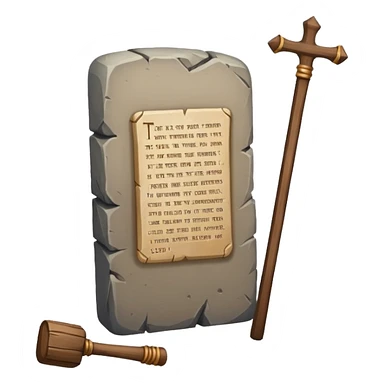 Ten commandments tablets and staff sticker