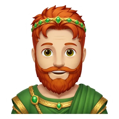 Priapus, God of Fertility from Gods and Goddesses with red hair and beard, gold and green outfit sticker