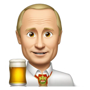 Vladimir putin with beer sticker