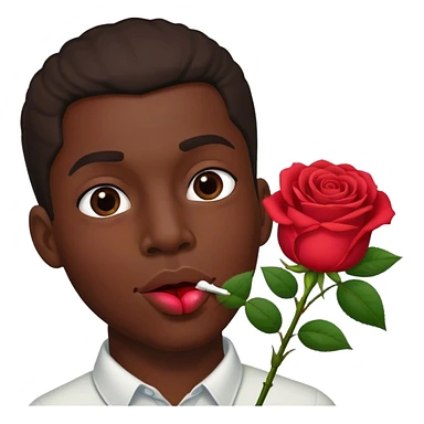 black guy with rose in mouth sticker