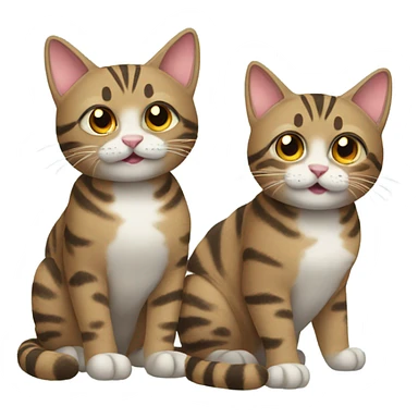 2 tabby cats sticker