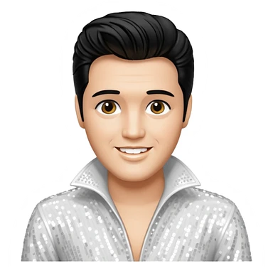 Elvis Presley with white sequin outfit sticker