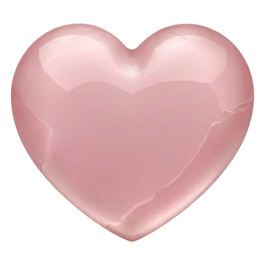 Carved rose quartz heart with rosy pink tone and smooth lustrous finish sticker