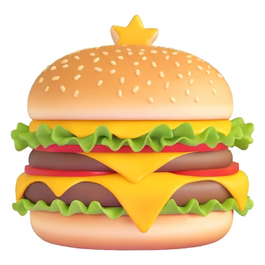 cheeseburger with a bite taken out sticker