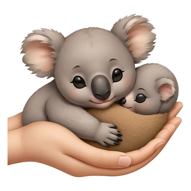 Tiny baby koala sleeping in someone’s hands sticker