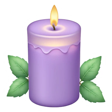 Lavender lilac candle light with pastel petals and ivies sticker