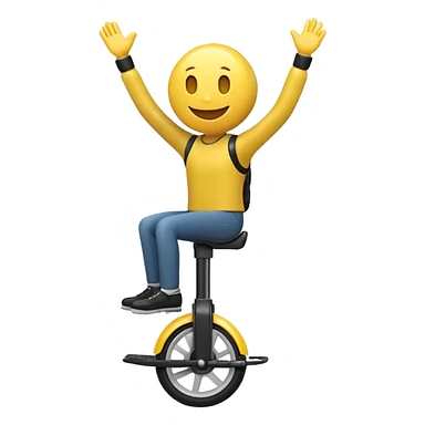create an animated emoji for slack with a resolution of 128 pixel by 128 pixel of an emoji smiley riding an Electric Unicycle sticker