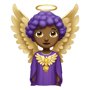 Purple angel wearing gold  sticker