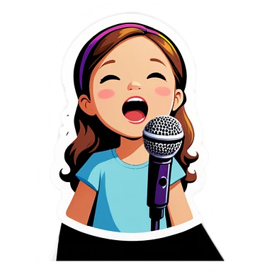 Girl sing sticker