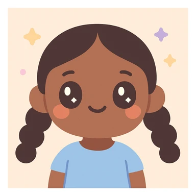 little black girl with braids, kawaii style sticker