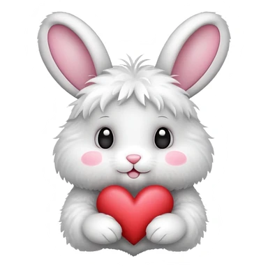 bunny with heart emoji sticker