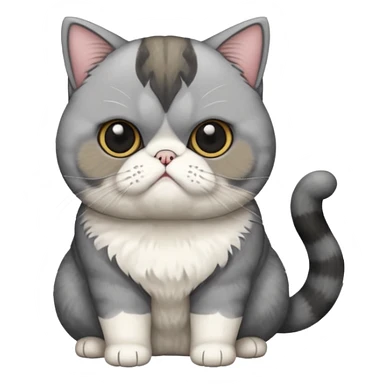 full body of exotic shorthair cat, front view sticker