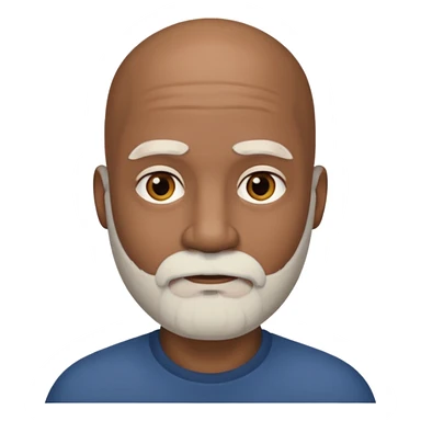 Black man bald head white beard sticker