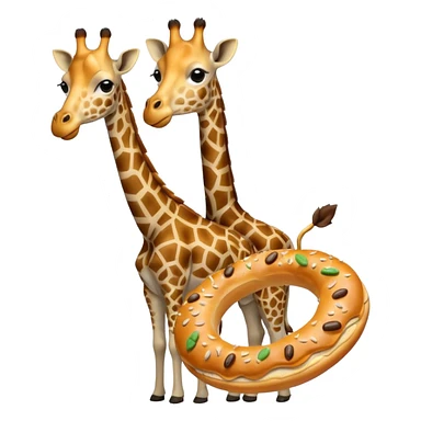 giraffe holding bagel sticker