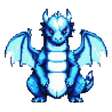 pixel art dragon sitting and looking fierce sticker