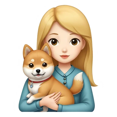 Girl With Shiba inu sticker