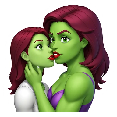 The Flash in Kiss She Flash Girl Romantic Hulk Mix "3d Emoji Old" sticker