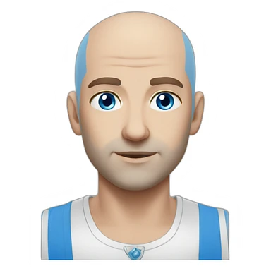 bald pretty brave adult slavic blue-eyed guy sticker