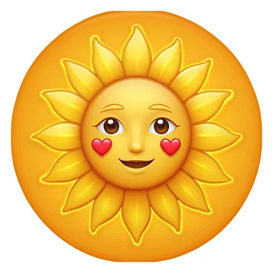 sun with hearts sticker
