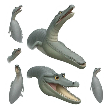 Grey Indian Gharial with very long and straight mouth sticker