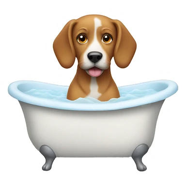 Dog in a bathtub  sticker